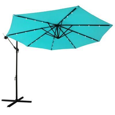 10FT Offset Hanging Patio Umbrella with Light
