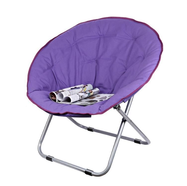 Large Folding Saucer Moon Chair Den TV Living Room Round Seat Durable Steel New