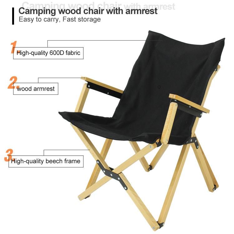 New Camping Wood Chair with Armest