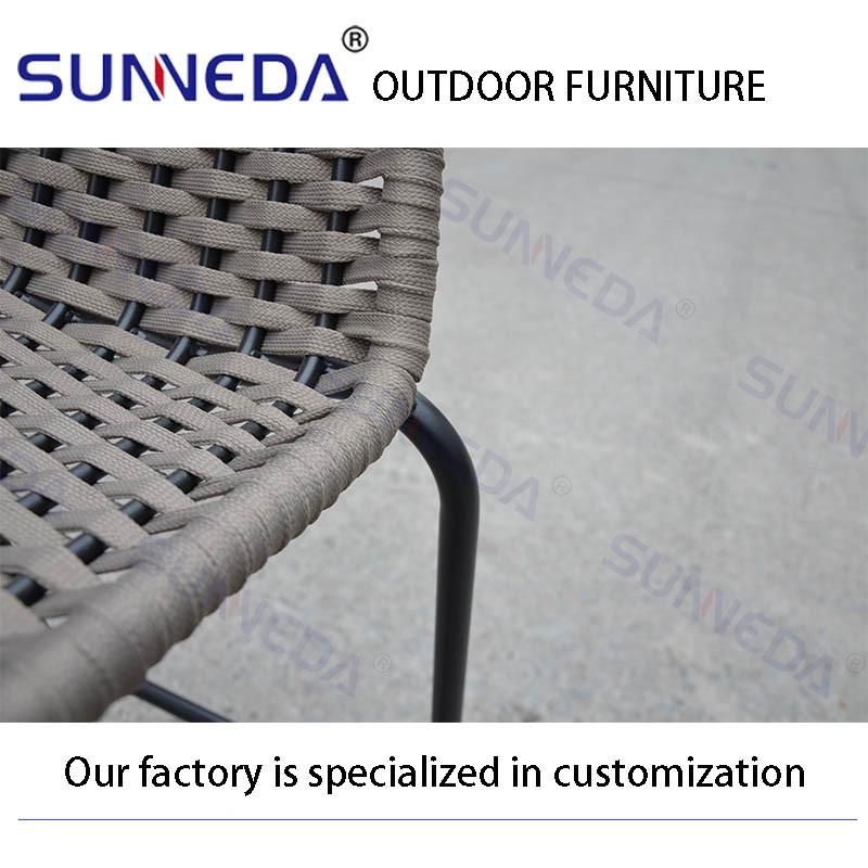 Outdoor Hotel Morden Furniture Rattan Woven Leisure Bar Chair Table and Table