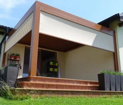 Corner-Mounted Aluminum Electric Pergola with Zip System