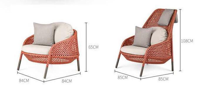 Zhida Factory Wholesale Hotel Project Modern Outdoor Sofa Set Rattan Outdoor Garden Furniture Leisure Chair
