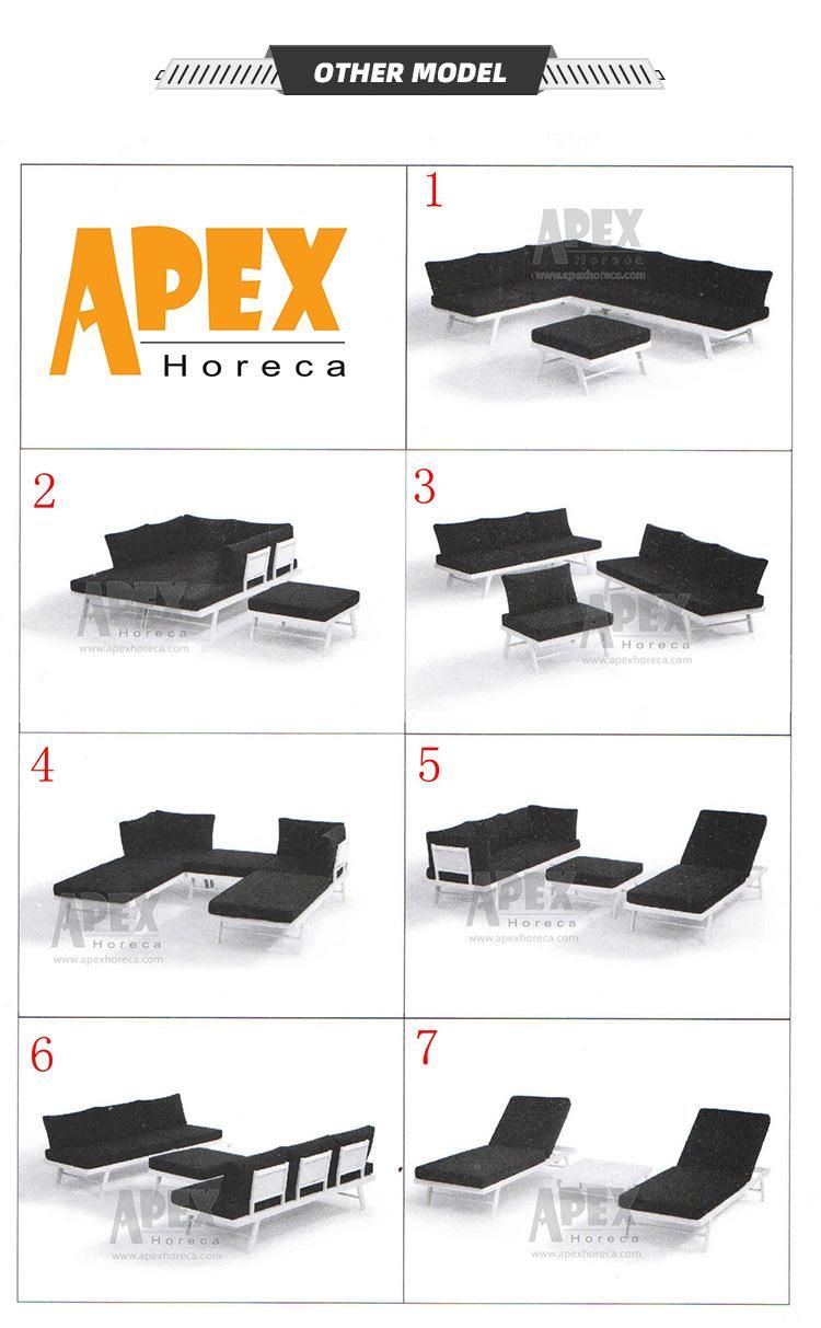 Modern Design Aluminum Frame Outdoor Garden Sectional Sofa Set