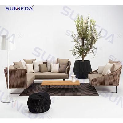 Weather Resistant Modern Outdoor Sofa Frabic Woven Patio Chairs Garden Furniture