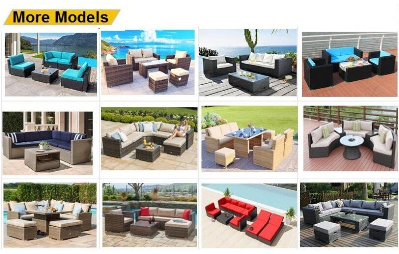 Hot Sale Selectional Coner Rattan Patio Garden Sofa Sets Furniture