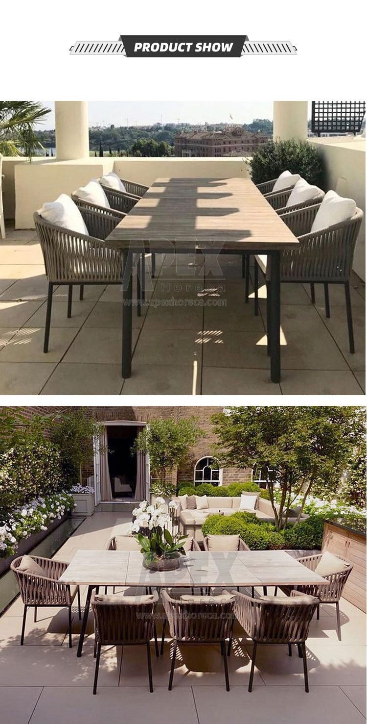 High Quality Garden Dining Table Chairs Rope Furniture Sets