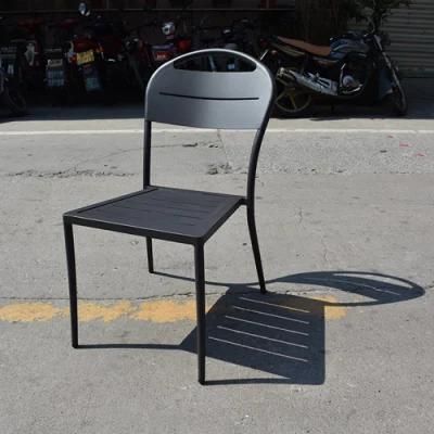 Restaurant Furniture Simple House Chair Black Aluminum Outdoor Dining Chair