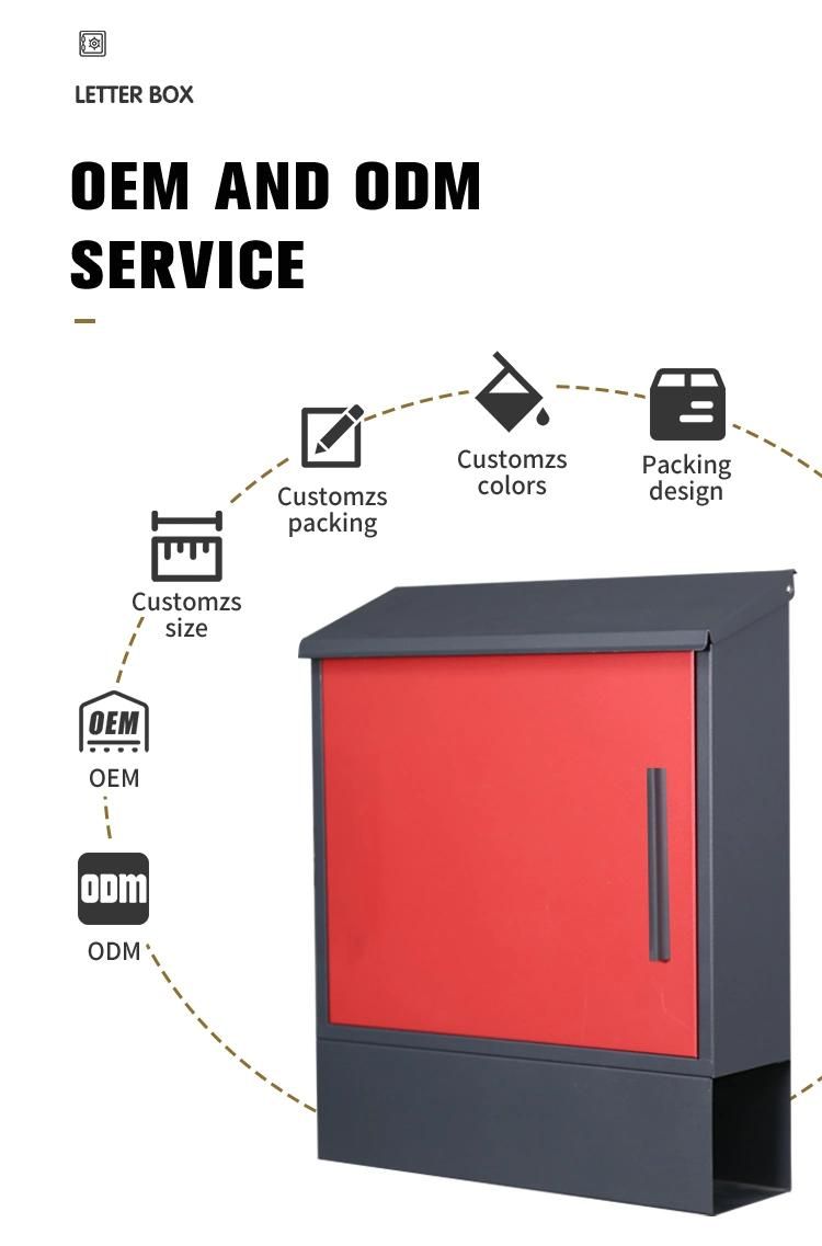 Colorful Post Box Wall Mounted Steel Waterproof Mailbox Pw-253