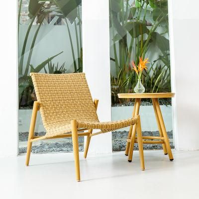 Environmental PE Rattan Wooden Chair and Coffee Table Outdoor Furniture