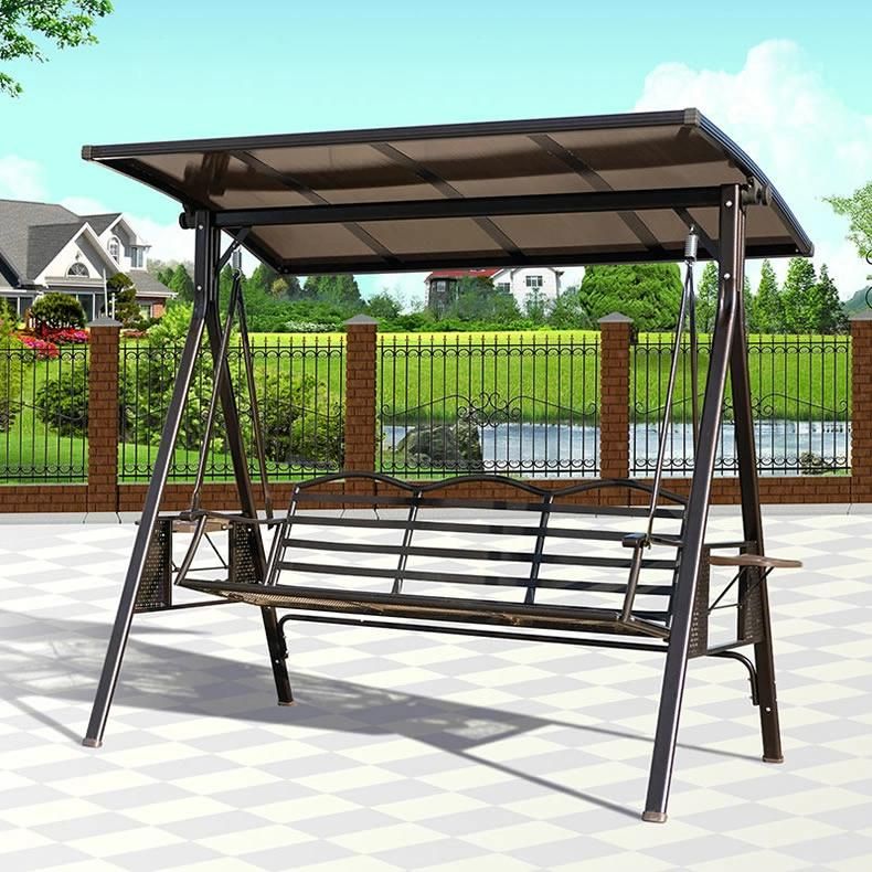 Patio Swing Chair Hanging Hammock Adjustable Canopy with Cup Holder