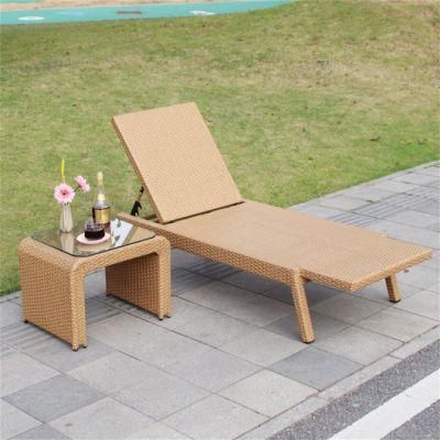 Modern Leisure Aluminum Outdoor Furniture Hotel Rattan Chaise Lounge
