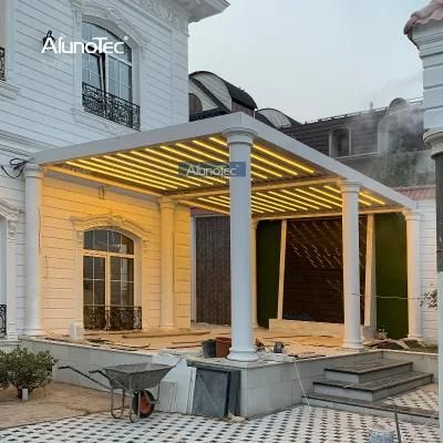 AlunoTec Customized Modern Design Waterproof Sunshade Motorized Gazebo Bioclimatic Pergolas Aluminium Louvered Pergola