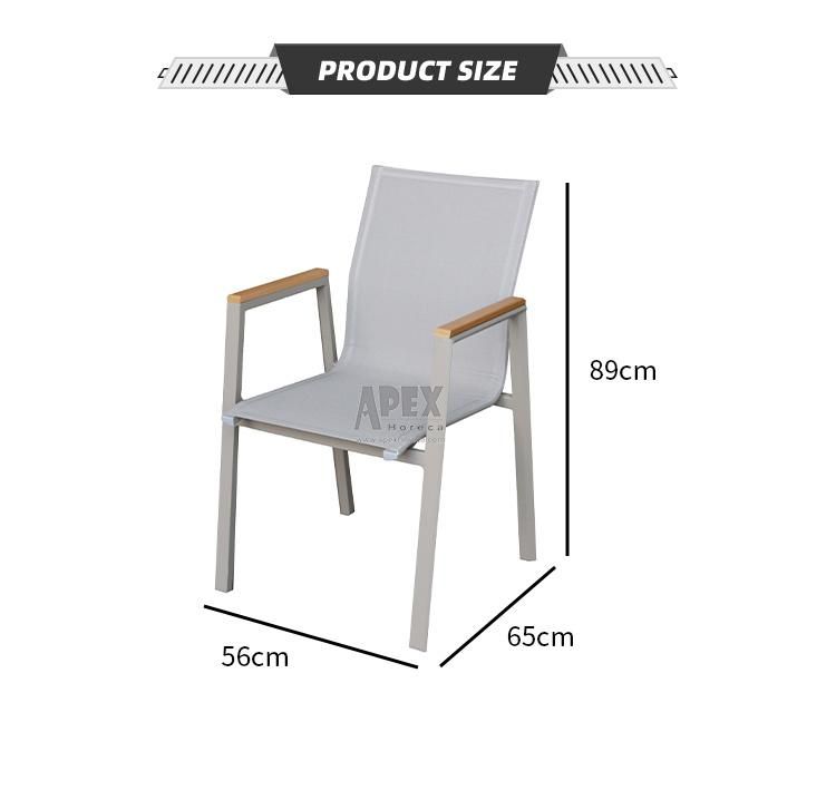 Outdoor Aluminum Dining Chair with Poly Wood Garden Chair