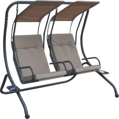 2person Outdoor Canopy Swing Porch Swing with Removable Cushion Garden Poolside Balcony Patio Swing