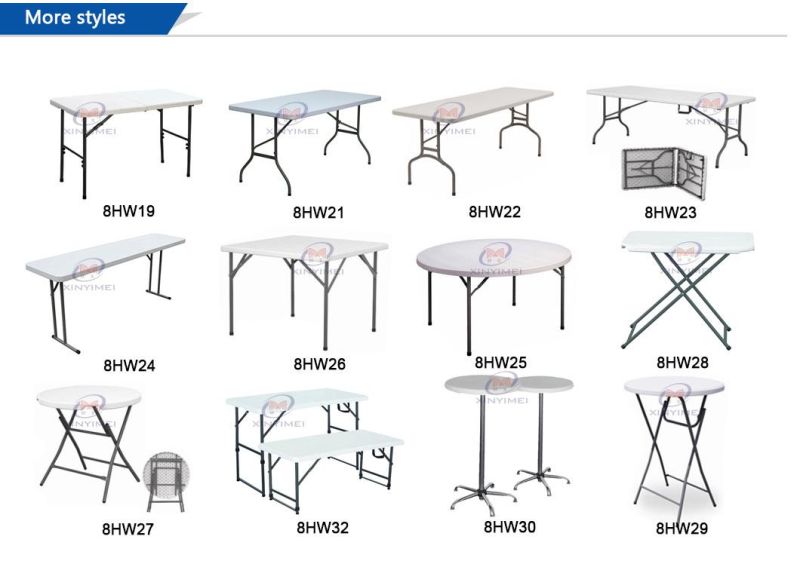 Outdoor Furniture High Blow Molding Folding Round Plastic Table (XYM-T93)