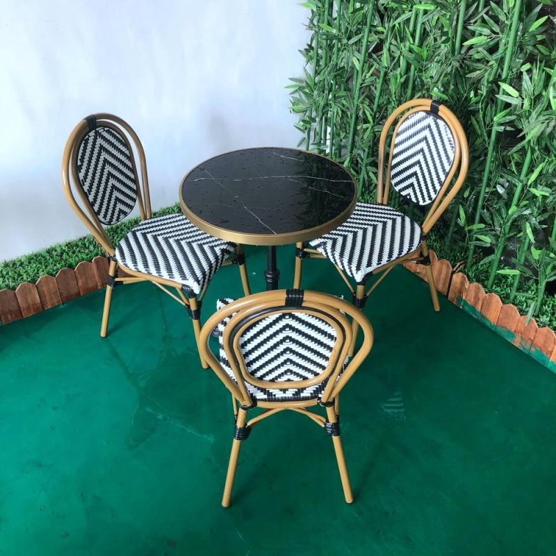 Indoor and Outdoor Garden Patio Balcony Polyutherer Rattan Restaurant Dining Chair