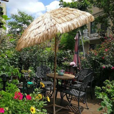 Wholesale Hot Sale Product Tiktok out Side Grass Hawaii Straw Sun Umbrella Parasol