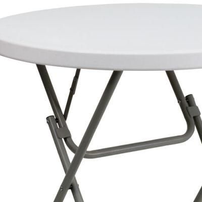 Store Table Indoors Foot Round Granite White Plastic Folding Table