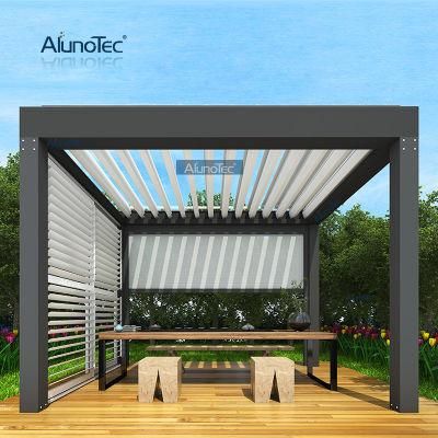 AlunoTec Sunshade Waterproof Remote Control Electric Blinds Gazebo 4x3 Aluminum Pergola Pergolas Bioclimatica
