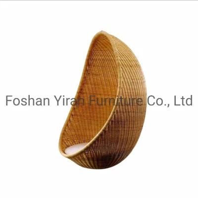 Outdoor Furniture General Use and Metal Material Rattan Wicker Hanging Egg Swing Chair