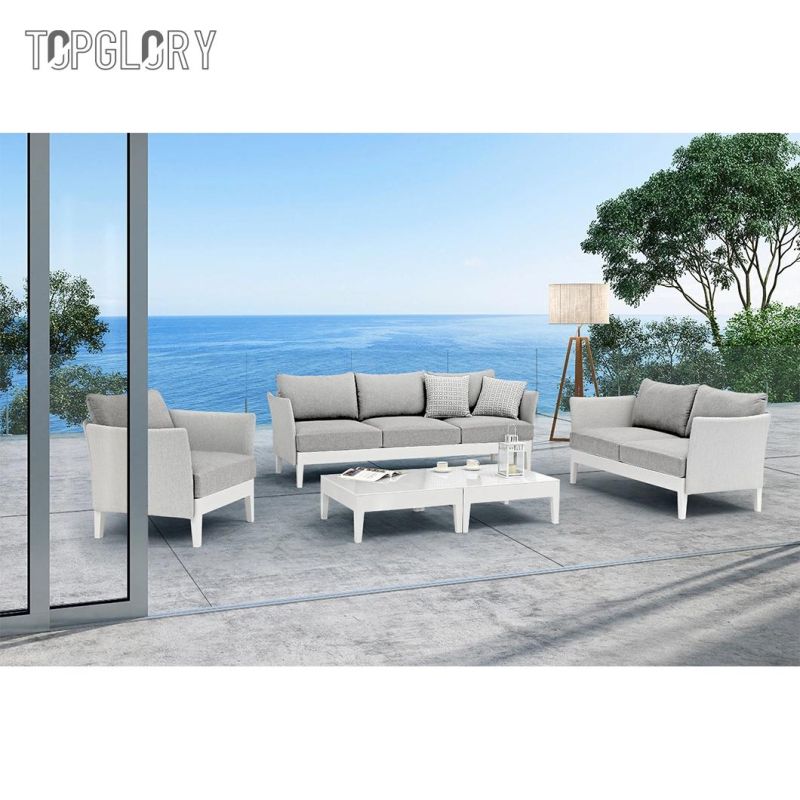 Wholesale Rattan/Wicker Outdoor Club Modern Leisure Patio Garden Furniture Sofa Set with Aluminum Frame Woven Rope Round
