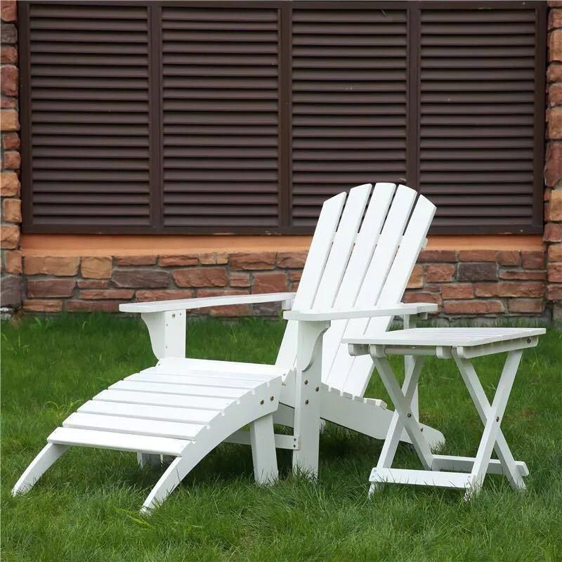 American Style Balcony Chair and Table Set 3 Piece Solid Wood Adirondack Chairs for Garden Patio Use Garden Dining Table Patio Chair Garden Furniture Sets