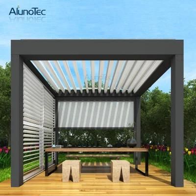 Aluminum Frame Finishing Waterproof Outdoor Pergola with Curtain