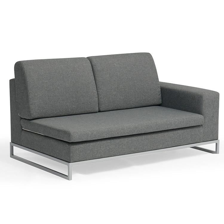 Upscale Modern Patio Sofa Set Outdoor Furniture Grey Fabric with Sliver Color Aluminum Frame