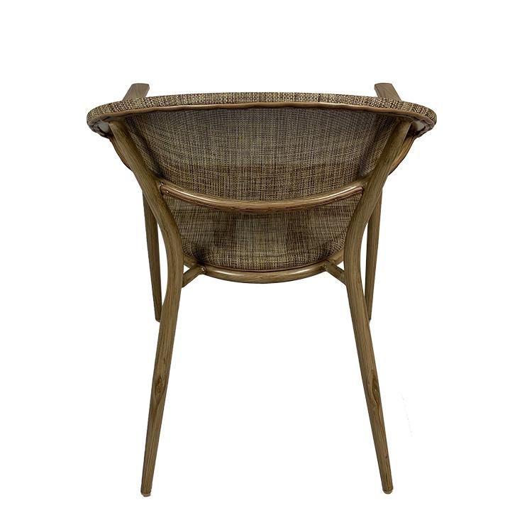 Leisure Outdoor Mesh Upholstery Lumber Support Bamboo Color Cafe Bistro Garden Furniture