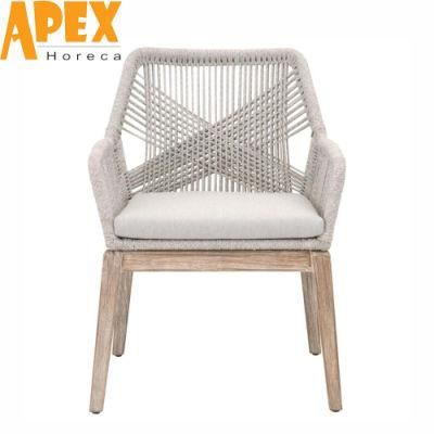 Durable UV Resistant Garden Furniture Aluminum Rope Dining Chair Wholesale