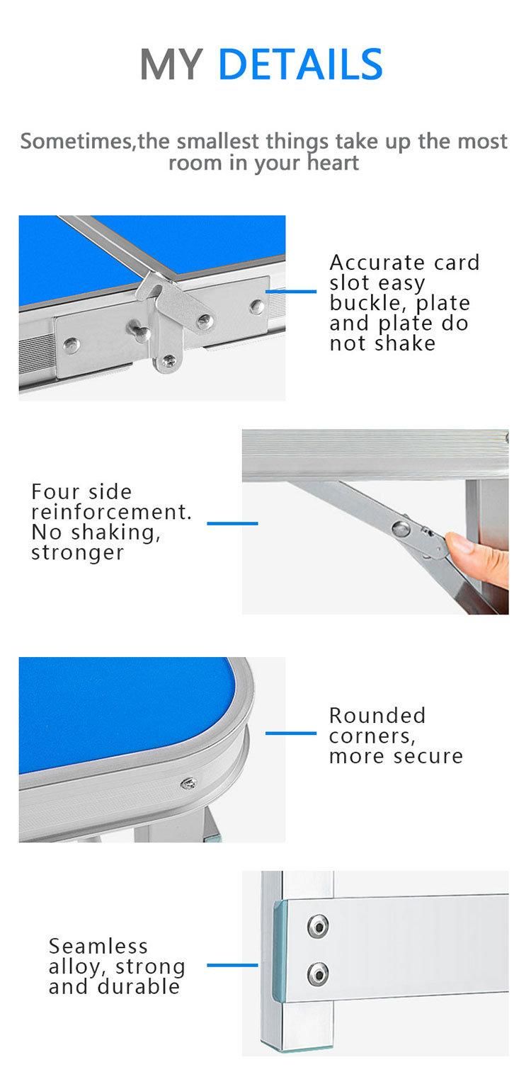 Height Adjustable Folding Table with 4 Folding Chairs