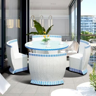 Rattan Table Chair Combination for Outdoor Leisure Courtyard of Villa