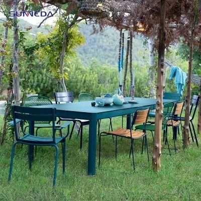 Minimalist Style Table Set with Space Saving Stacking Structure Chair