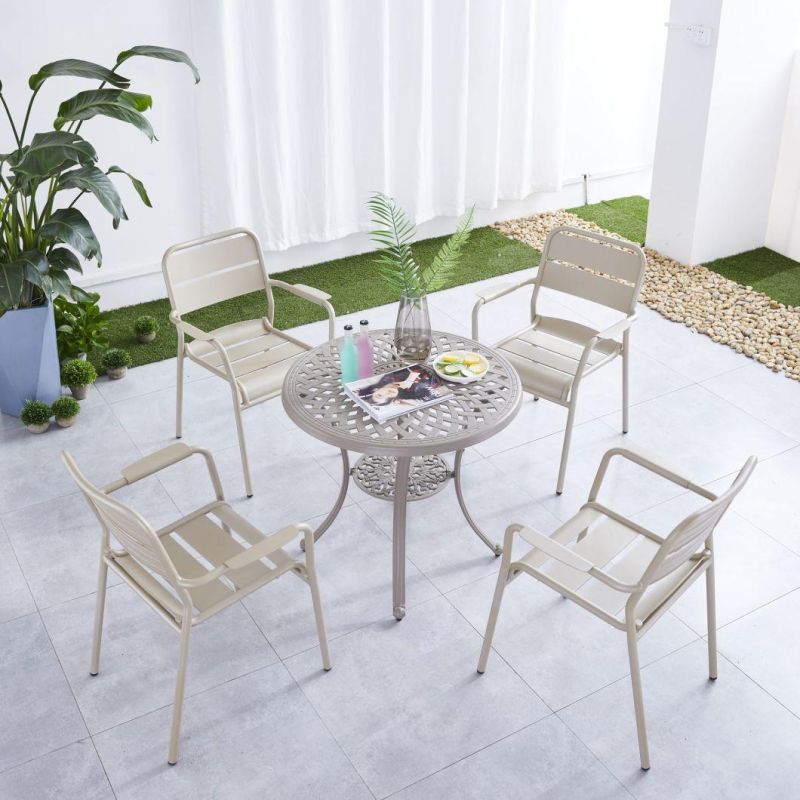 Leisure Outdoor Waterproof Aluminum Wedding Chair PE Rattan Garden Furniture Hotel Dining Chair Set