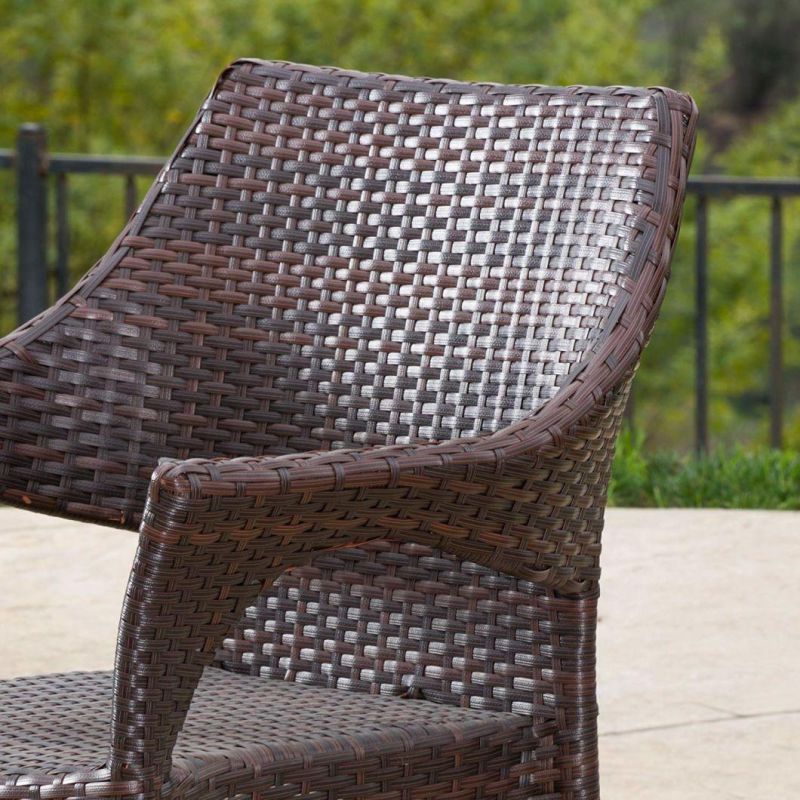 High Quality Dark Brown Outdoor Garden Rattan Chair Set of 2PCS for Sale
