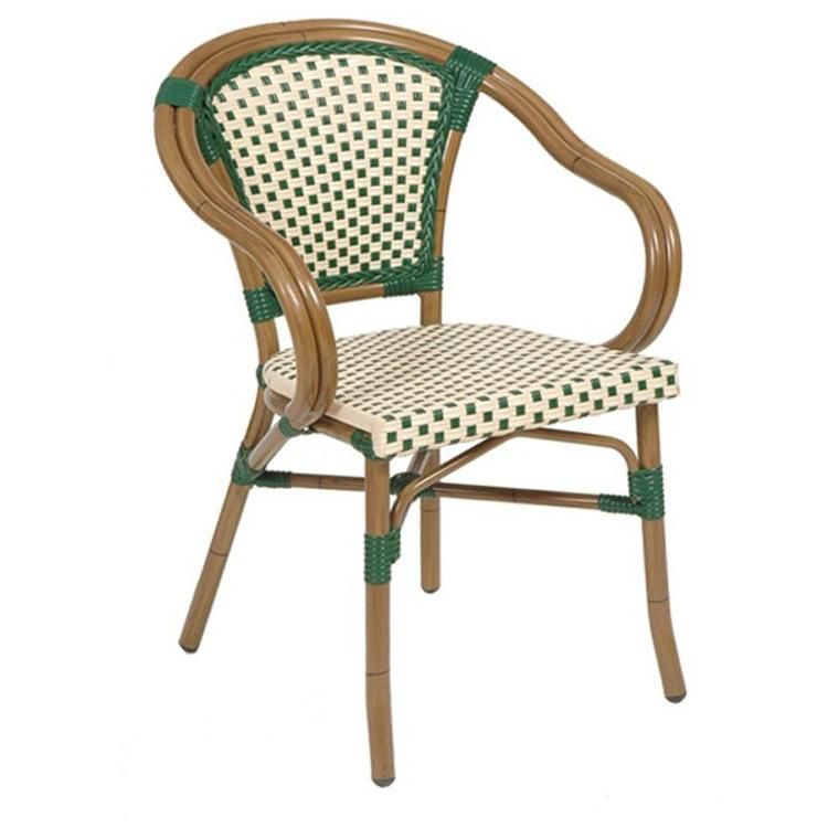 (SP-OC430) Outdoor Furniture French Bistro Rattan Chairs with Arms