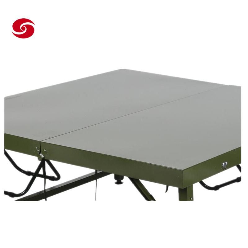 Army Green Tactical Military Outdoor Camping Traveling Solider Durable Steel Folding Table