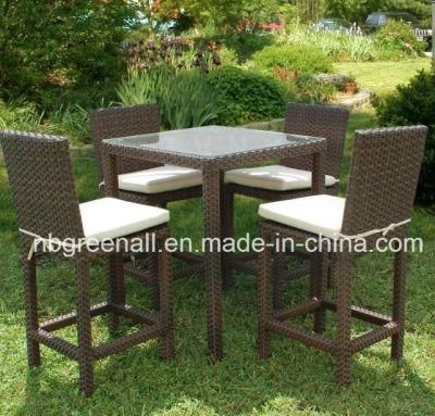 Wholesale Patio Outdoor Wicker Tall Garden Aluminum PE Rattan Bar Stool Furniture