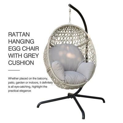 Rattan+Iron Customized OEM by Sea Rattan Egg Indoor Hanging Hammock Chair