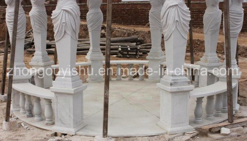 White Natural Marble Garden Gazebo