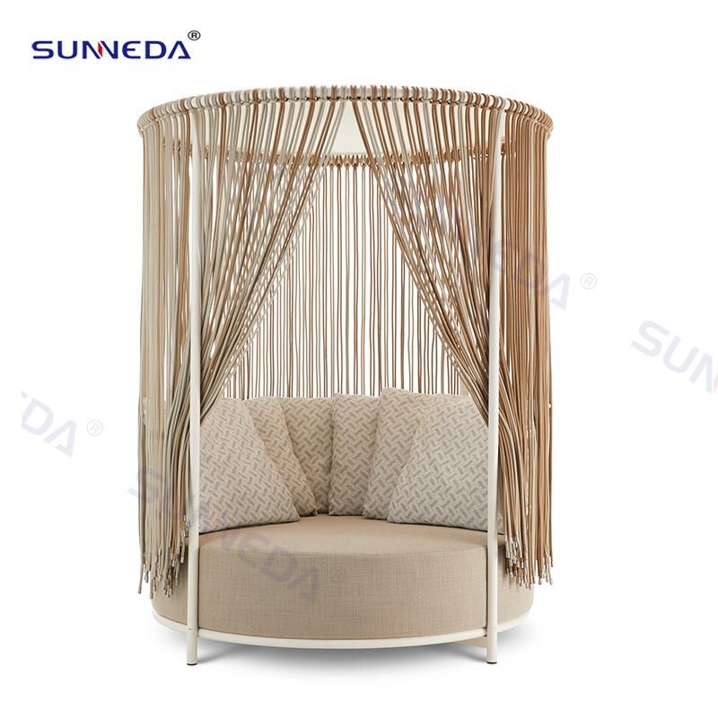 Garden Hotel Home Resort Outdoor Aluminum Tube Frame Daybed Furniture