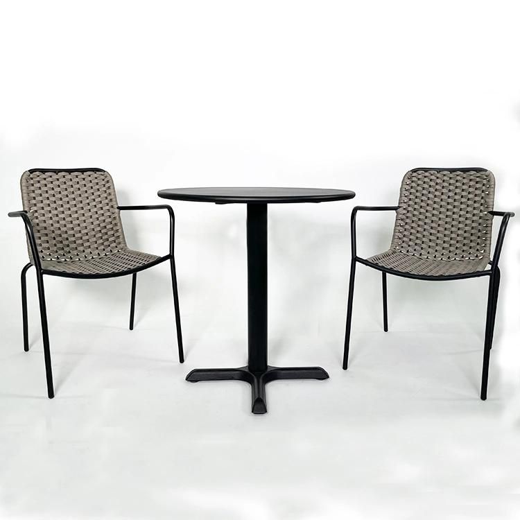 Waterproof Drak Brown Rope Dining Chair for Restaurnt Outdoor Use