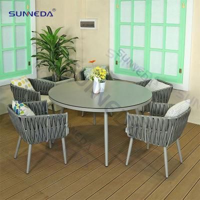 Hot Sale Modern Garden Style Outdoor Leisure Rope Belt Hotel Resort Home Villa Handmade Furniture Set