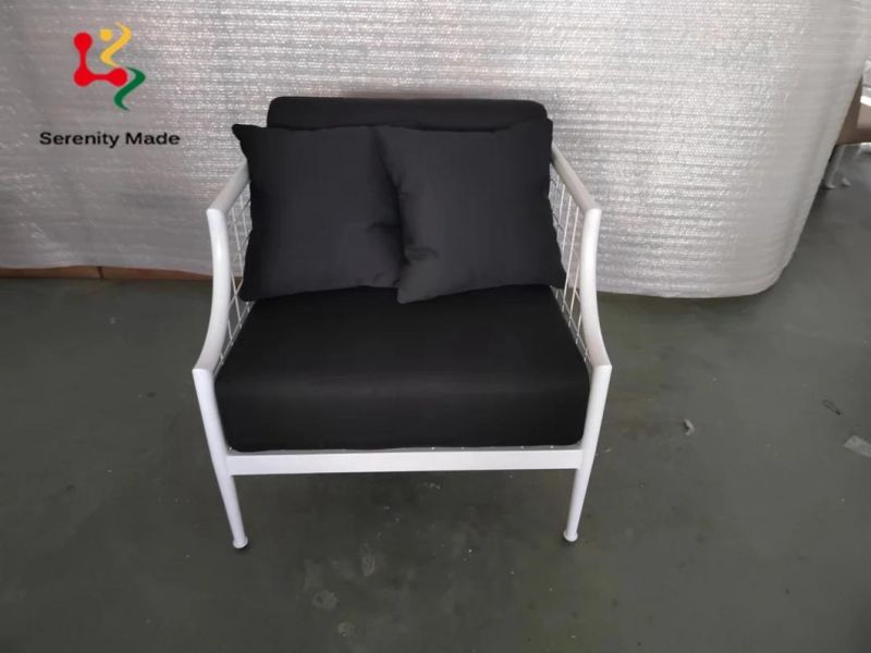 New Arrival Outdoor Furniture Aluminum Armchair for Garden Courtyard Patio Modern Upholstery Lounge Chair
