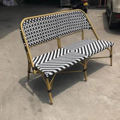 Frame Outdoor Rattan Bench Bistro Long Dining Chair (SP-OC522) High Quality Aluminum Garden Chair Outdoor Furniture Metal Steel