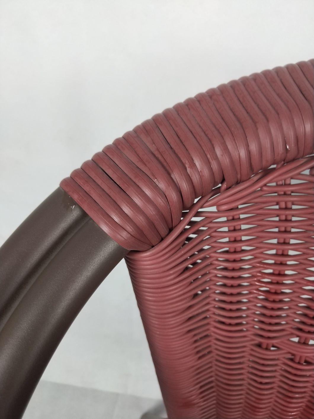 Modern Green Style Outdoor Armchair Garden Furniture Aluminum Terrace Rattan Chair