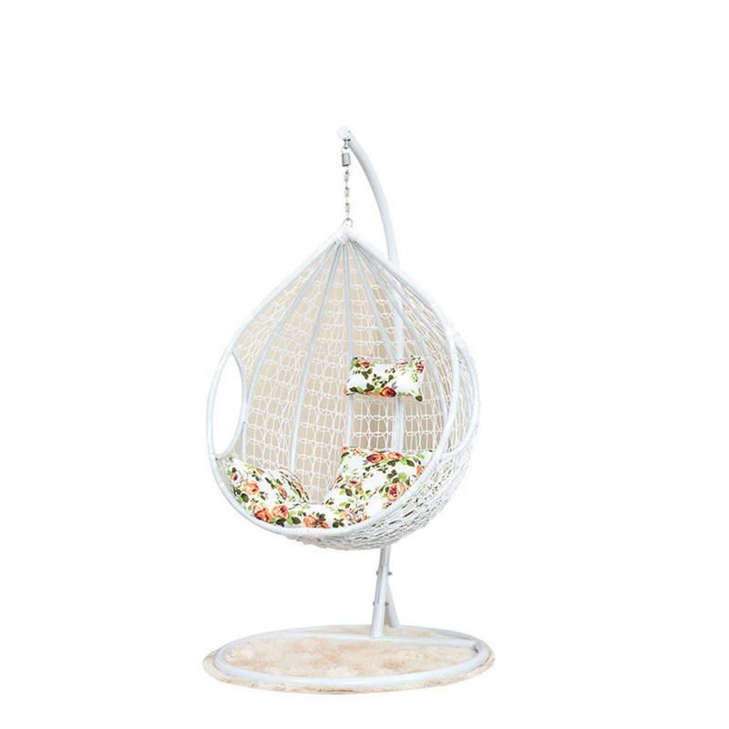 Home Garden Hanging Rattan Wicker Headrest Outdoor Leisure Swing Chair