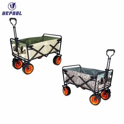 Camping Folding Trolley 4-Wheeled Camping Foldable Cart Hand Carts for Beach Outdoor Garden