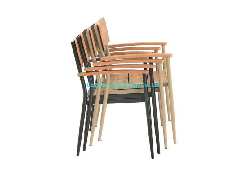 New Garden Sets Factory Sale Teak Polyeood Aluminum Bamboo Dining Stacking Chairs and Table Patio Outdoor Furniture