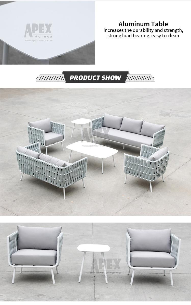 Excellent Quality Kd Structure Rope Aluminum Garden Sofa Set
